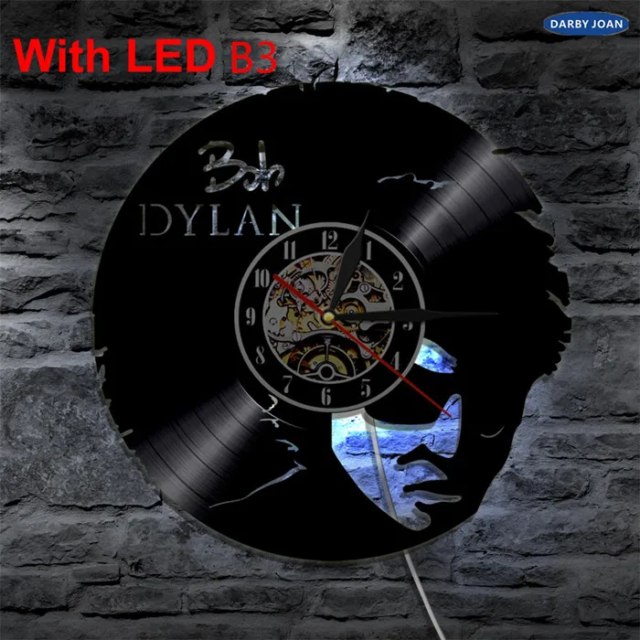 With LED B3 Bob Marley One Love For regae Lover виниловые Часы светодиодный светильник винтажный LP Record подарок ручной работы декоративный силуэт лампа - Цвет: With LED B3