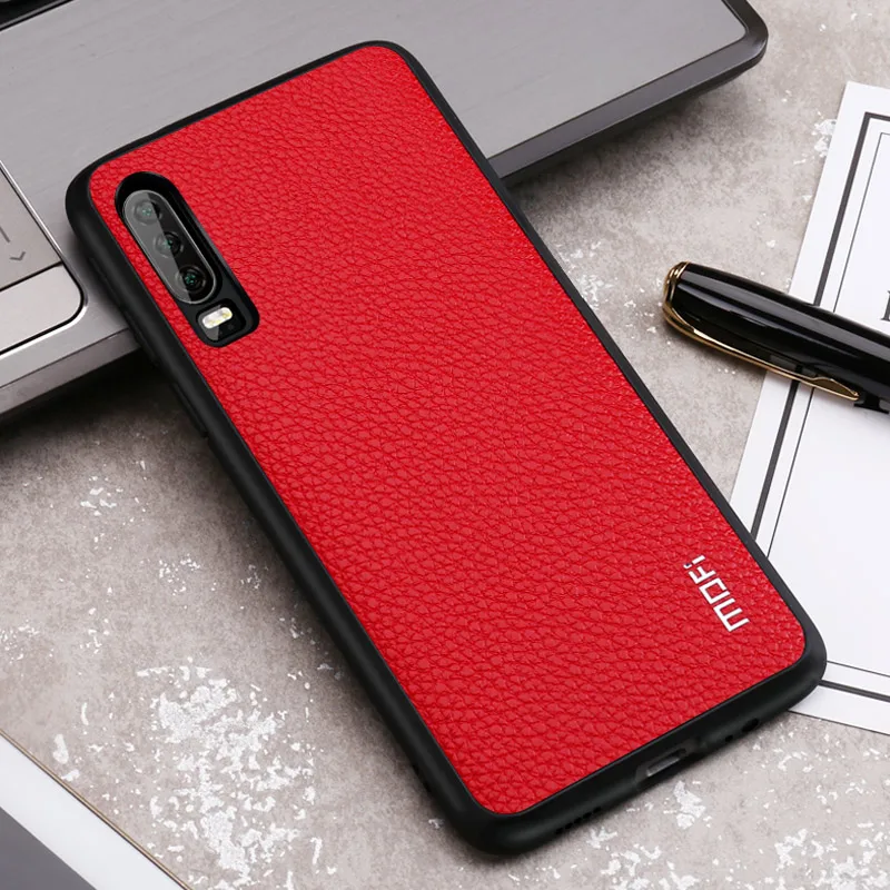 Для huawei P30 чехол Mofi для huawei P30 Lite чехол Pro обложка на заднюю панель из искусственной кожи для huawei P 30 Pro Lite против следов от пальцев Красный - Цвет: Red