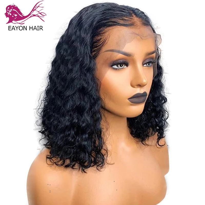 Женские волнистые волосы EAYON черные бразильские Remy с накладками спереди 13х6|Парик