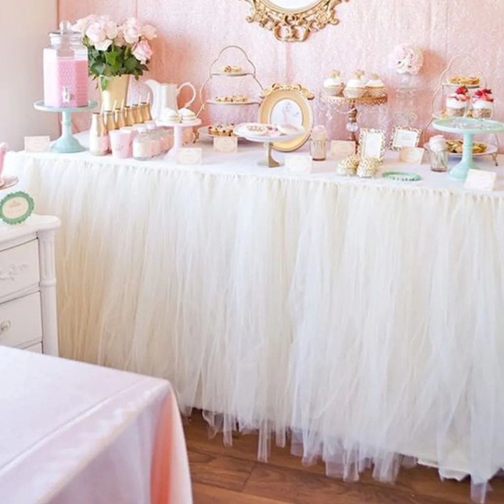 OurWarm с вуалью и балетной пачкой Юбка для стола Тюль Tablewear для Baby Shower или для вечеринки по случаю вечерние Свадебные украшения Юбка для стола ing дома вечерние Декор Текстиль