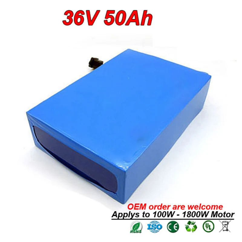36V 50Ah 1000W 1500W комплект литий-ионный батарей для электровелосипеда Bafang Yamaha Shimano |