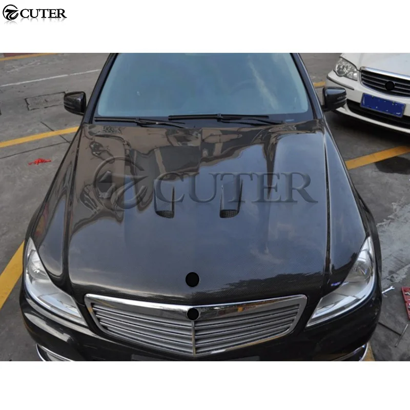 W204 C200 C300 оригинальные стильные капоты двигателя из углеродного волокна