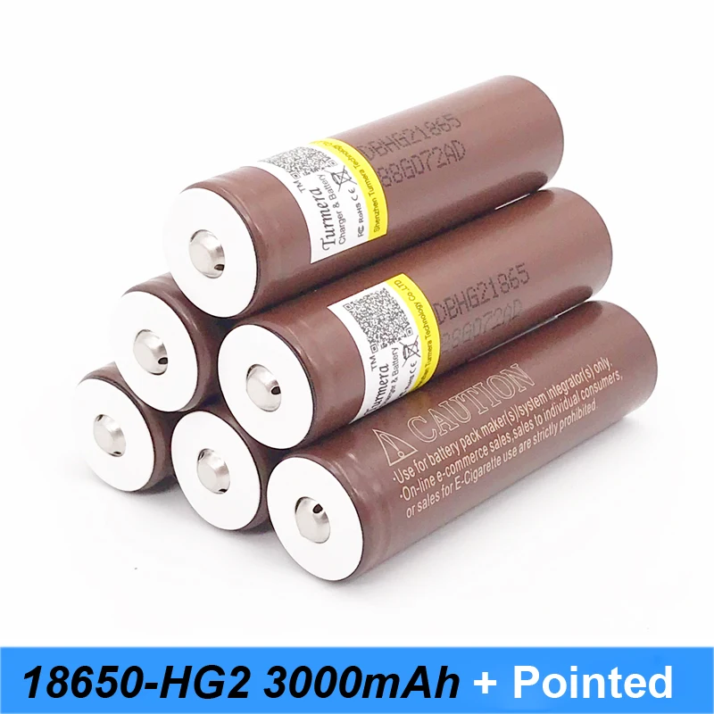 NEW HG2 18650+pointed 3000mah for flashlight electronic cigarette Rechargeable battery power high discharge 30Amps large current |