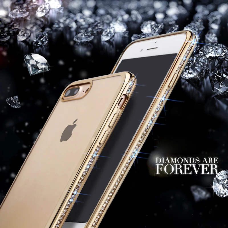 Мода покрытие rhinestone чехлы для iPhone 7 Plus Coque Корпуса Телефон задняя крышка 6 S |