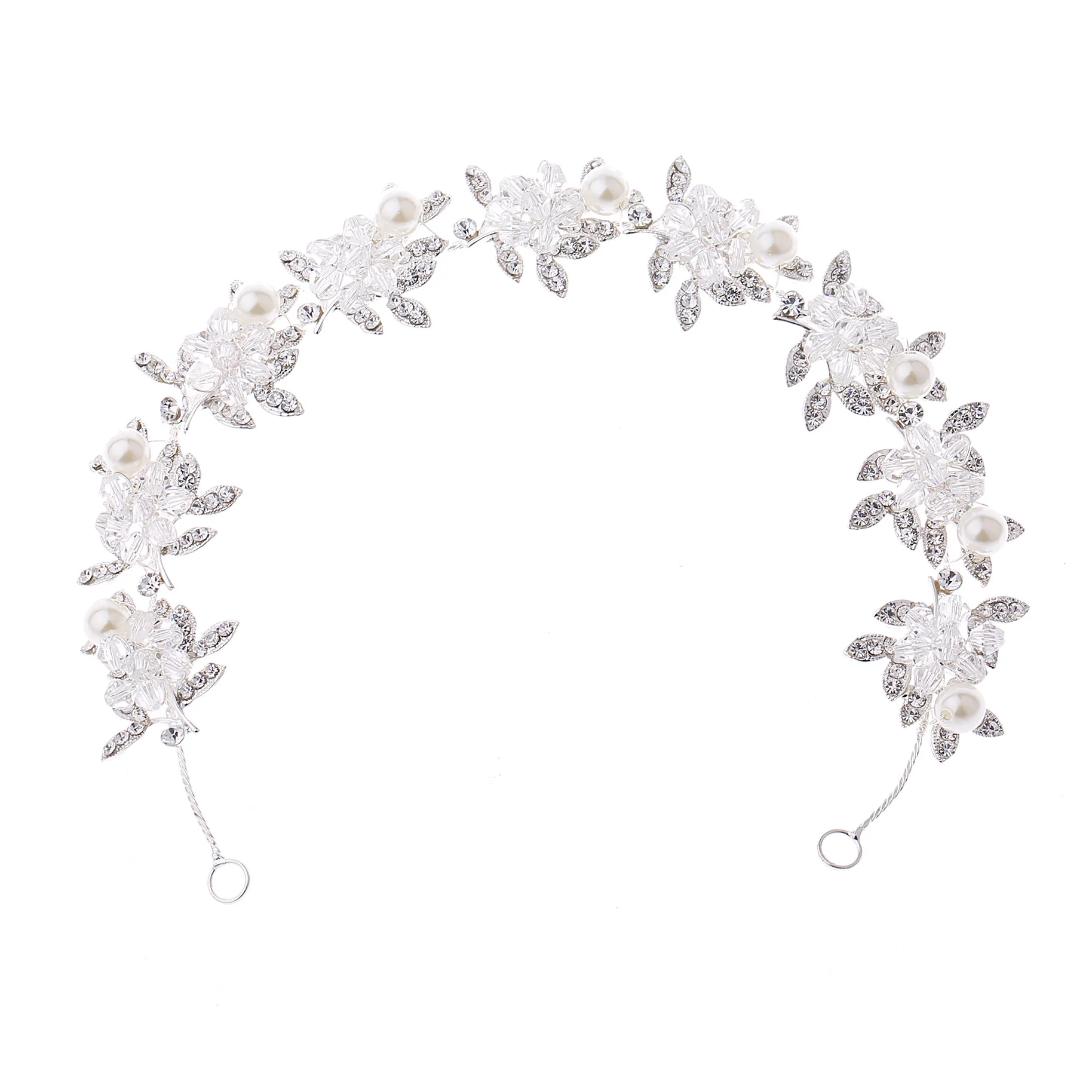 Жемчужная Повязка на голову с кристаллами Тиара для первого причастия Цветочные