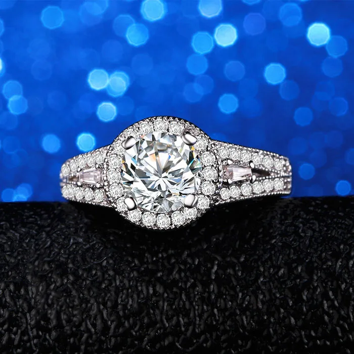 Женское кольцо с фианитом YINHED обручальные кольца из настоящего серебра 925 пробы