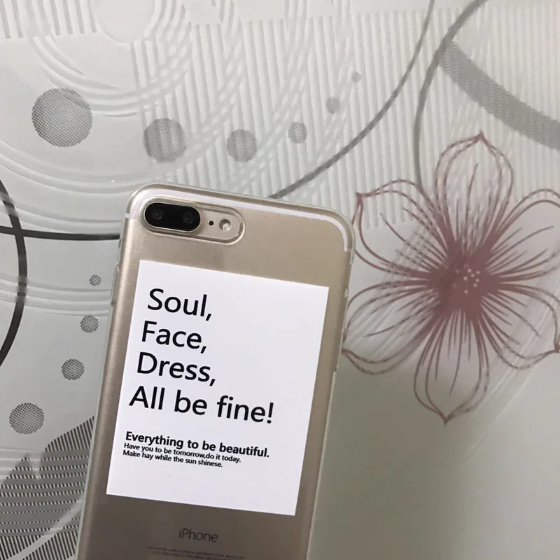 Чехол для телефона из мягкого ТПУ высокого качества с надписью Soul Face Dress All Be Fine