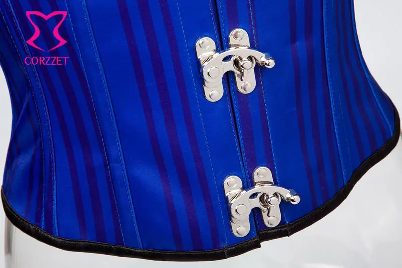 Синие полосатые сексуальные корсеты для похудения с бесшовной талией и Бюстье