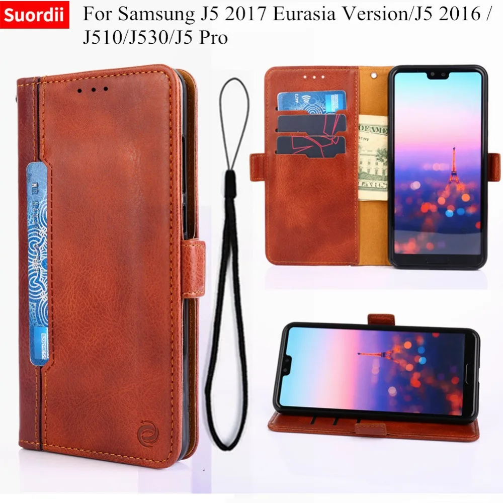 Чехол бумажник чехол для Samsung J5 2017 Евразийский версия 2016 флип с держателем карты