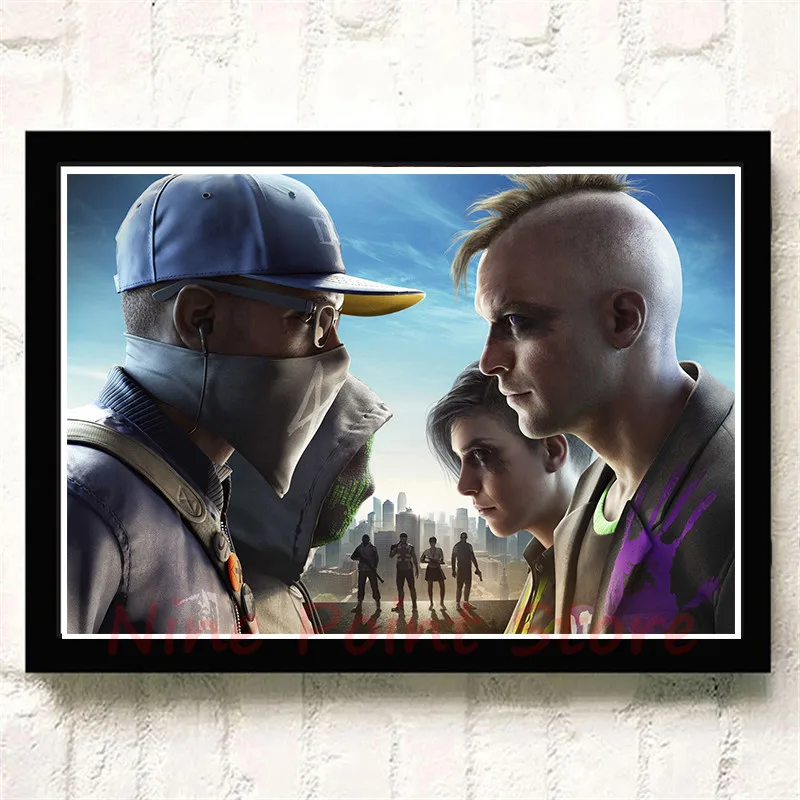 Watch Dogs бумажные плакаты с покрытием, игра, домашний интерьер, украшение, рисунок, ядро, наклейки на стену, бескаркасные