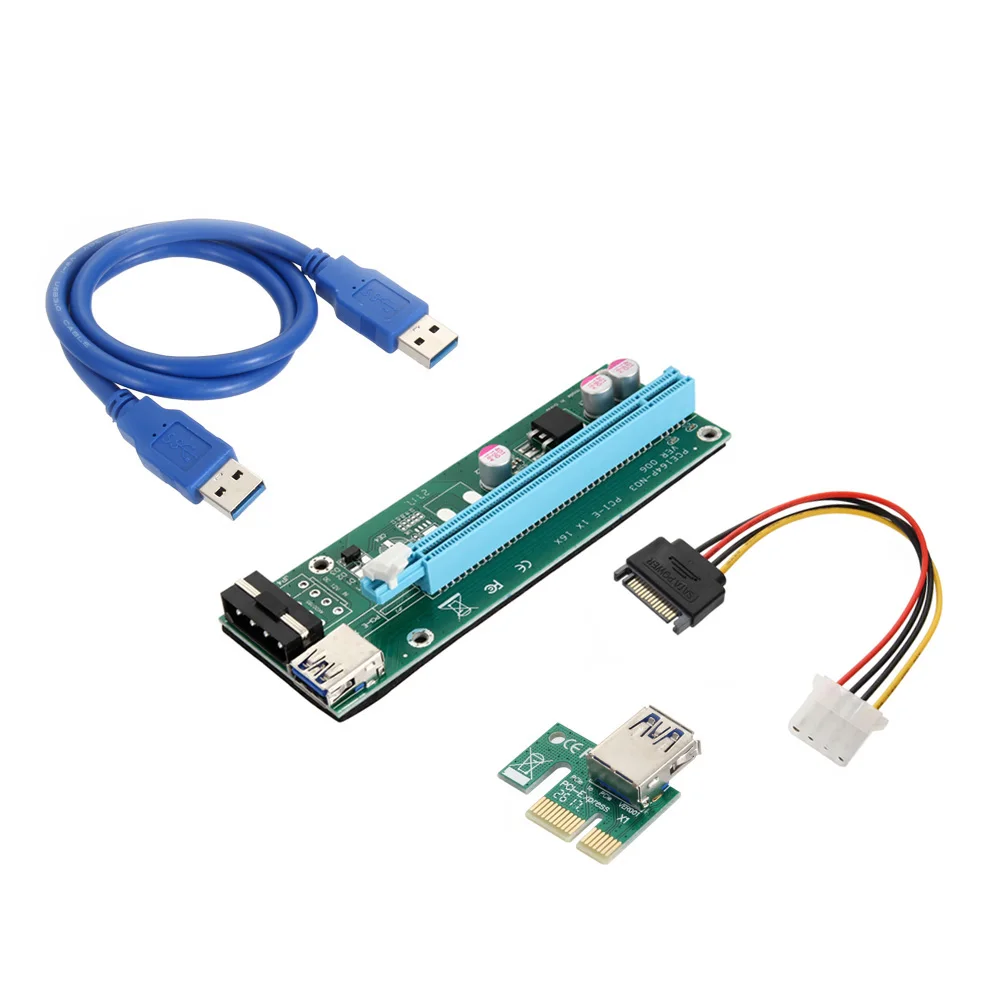 USB 3 0 PCI E Express 1X до 16X удлинитель Riser Card адаптер питания BTC кабель для Биткоин HSJ 19| |