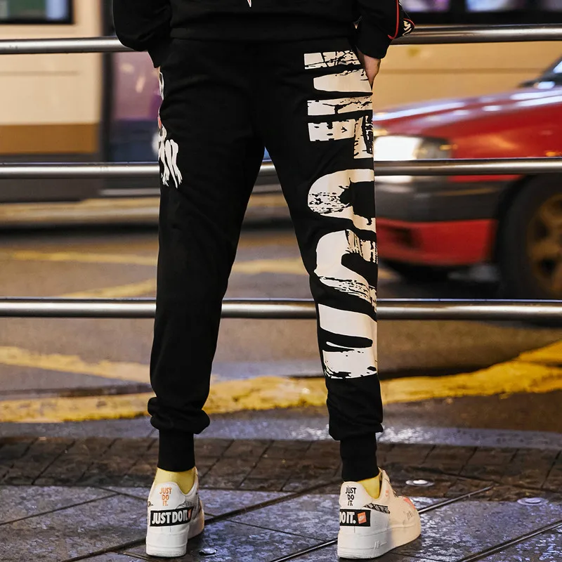 Тренировочные Мужские штаны для бега в стиле хип хоп джоггеры свободные
