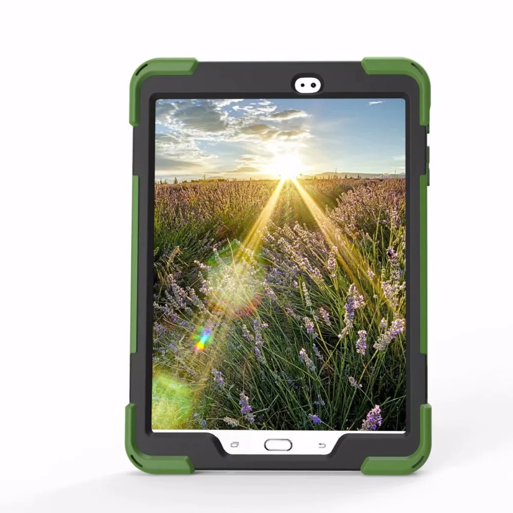 Для Tab A SM-T550 детский безопасный противоударный сверхпрочный силиконовый Жесткий чехол для samsung Galaxy Tab A 9,7 T550 T555 ручной держатель