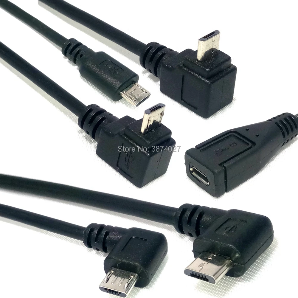 90 градусов вверх и вниз и влево и правый угол 5Pin Micro USB штекер к женскому m/f УДЛИНИТЕЛЬ для синхронизации данных кабель для зарядки 25 см