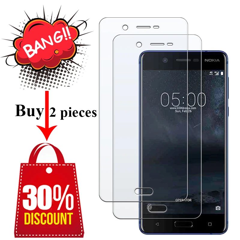 Защитное стекло для nokia 5 защитная пленка экрана 6 7 8 plus x6 закаленное Защитная 2.5d 9h |