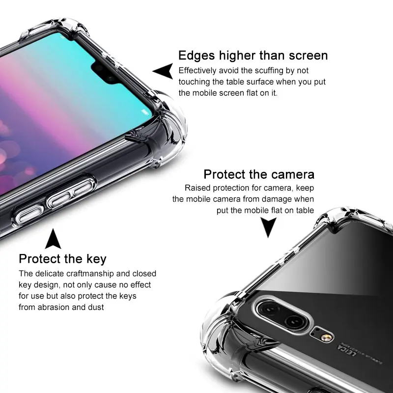 IMAK for HUAWEI P20 TPU Case Airbag Cover Shockproof Back Soft Silicone + Screen Protector |