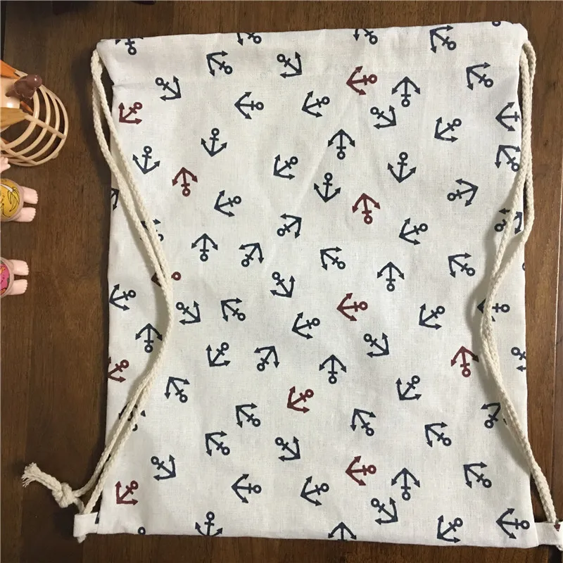 YILE дорожный рюкзак из хлопка и льна на шнурке сумка для обуви маленький якорь 417