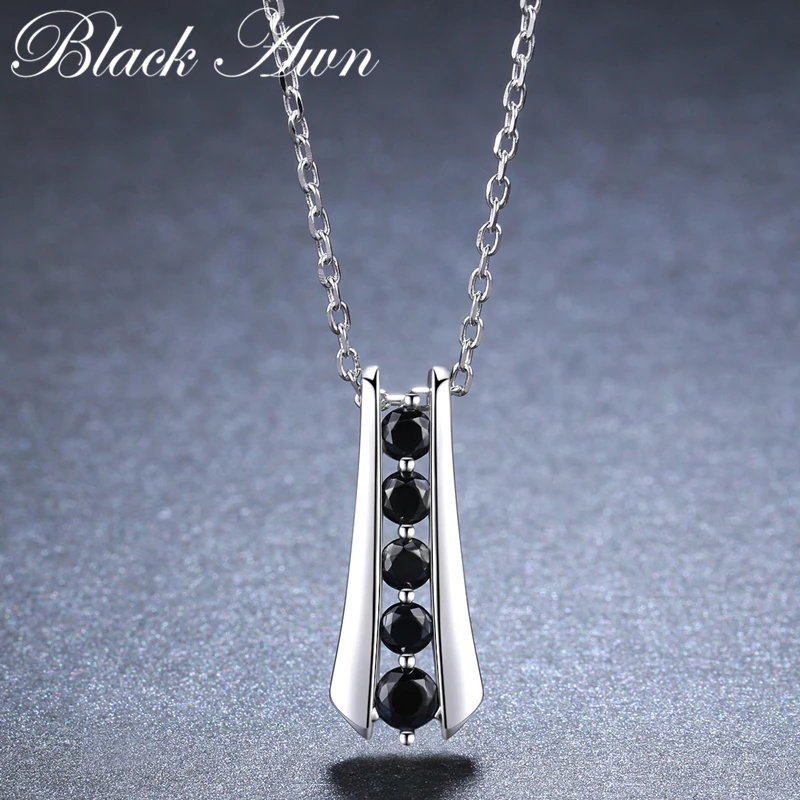 [BLACK AWN] модное 925 пробы Серебряное ожерелье для женщин черный корешок женский Bijoux подарок для девочек ювелирные изделия из стерлингового серебра K010