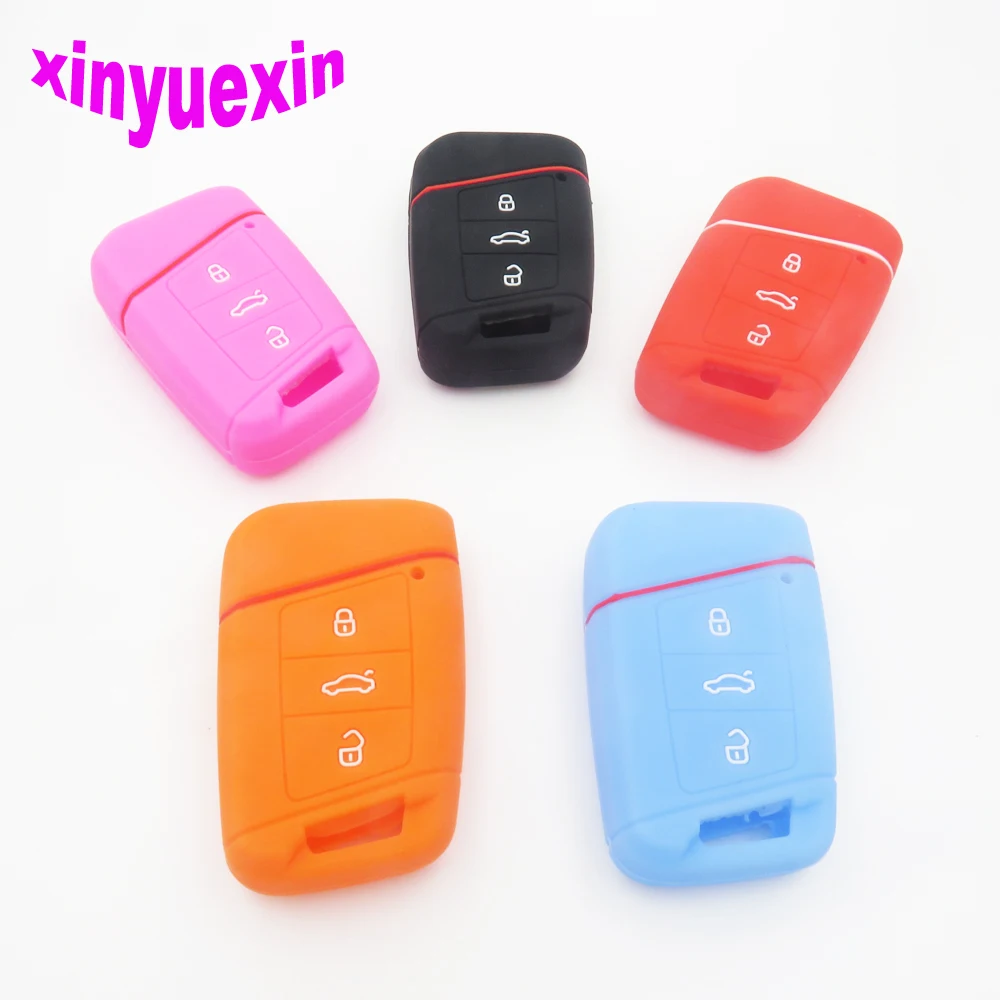 Xinyuexin силиконовый чехол для автомобильного ключа VW Magotan Passat B8 Skoda A7 Smart Remote Key Protector