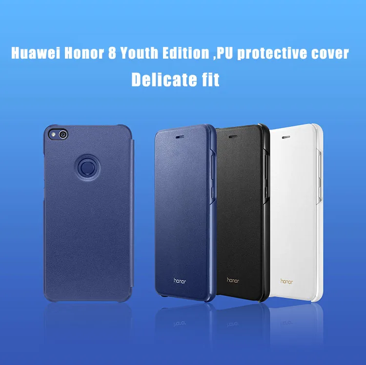 Кожаный чехол для huawei Honor 8 lite, защитный чехол с окошком для просмотра, умный чехол