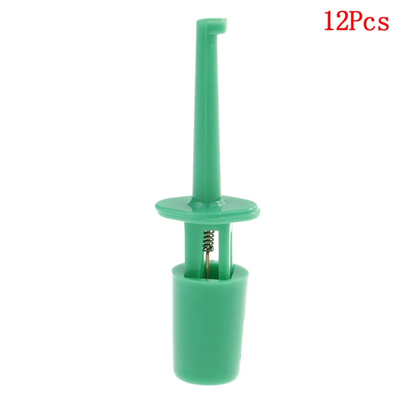 Green 12pcs Мини 12 шт./10 шт. один тестовый крюк зажим тестовый зонд для электронного тестирования ing IC Grabber большой круглый крокодил зажим крюк тестовый зажим - Цвет: Green 12pcs