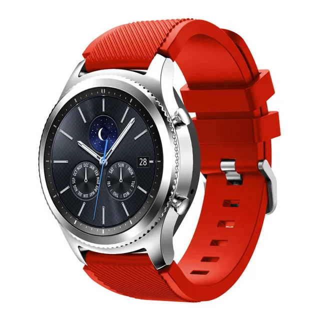 22 мм ремешок для часов Galaxy watch 46 мм активный samsung gear S3 ремешок huawei watch GT Ремешок Браслет «Умные» часы - Цвет: Красный