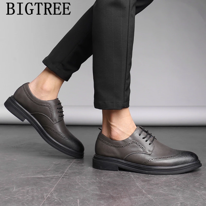 Мужская обувь с перфорацией типа броги классические итальянские мужские