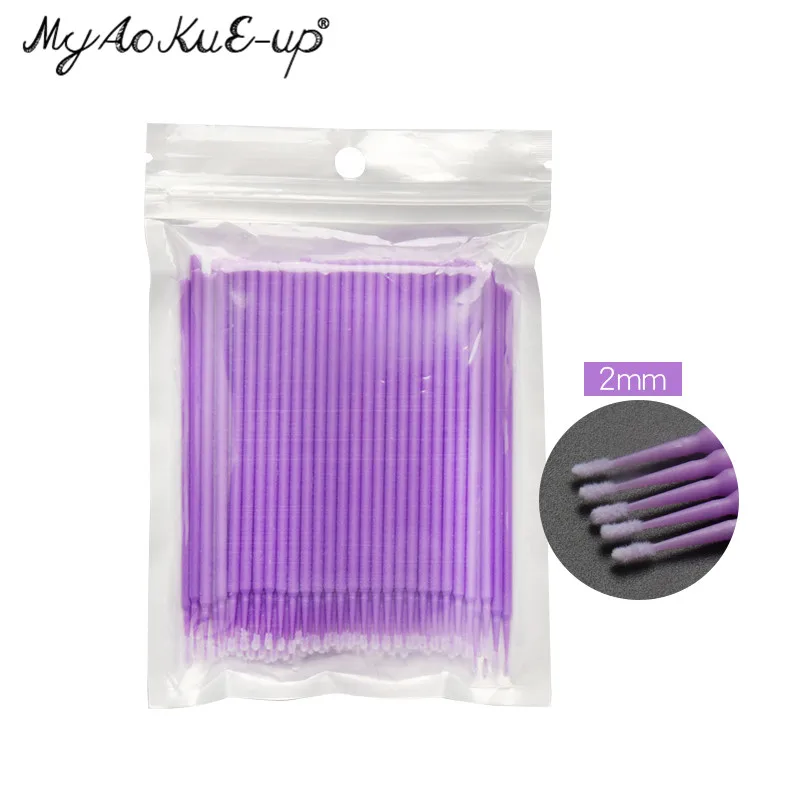 100 набор кистей для макияжа, щетка для ресниц Microbrush мини кисти расширение одноразовые карандаше-аппликаторе Аппликаторы тушь для ресниц кисти инструменты
