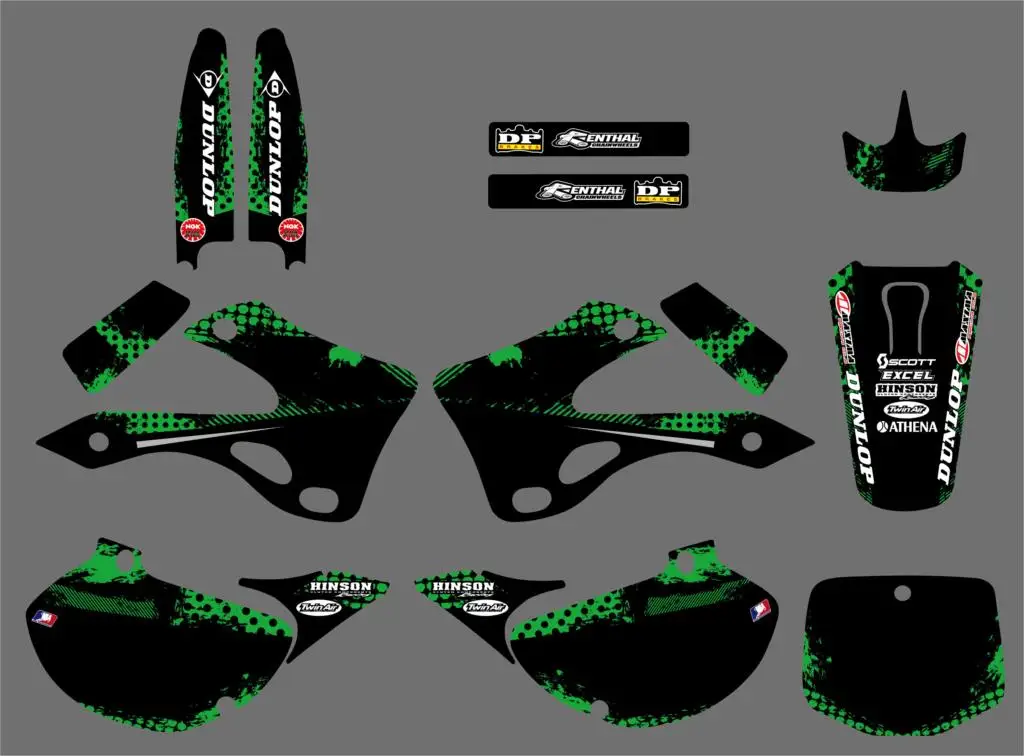 NICECNC 0224 команда графики и фоны наклейки Наборы для Kawasaki KX125 KX250 1999 2000 2001 2002 KX 125