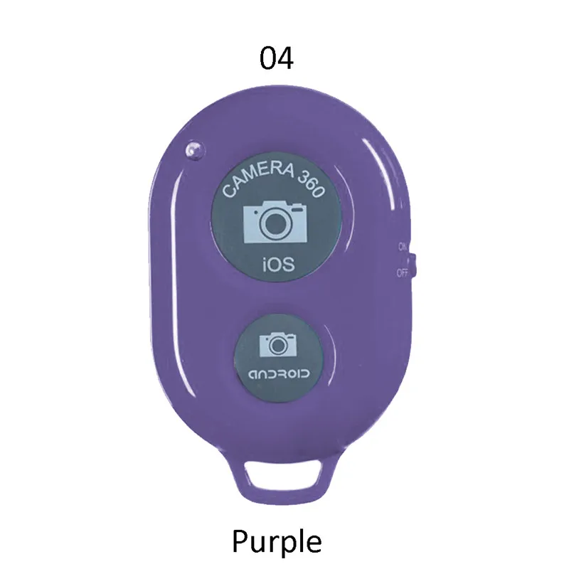 Purple Bluetooth пульт дистанционного управления Кнопка беспроводного управления Лер Автоспуск камера палка спуска затвора телефон монопод селфи для ios - Цвет: Purple