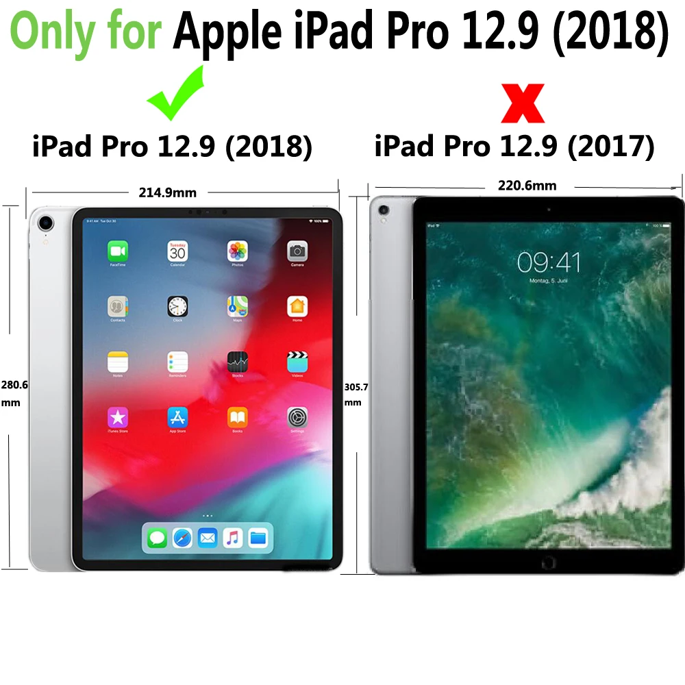 Чехол с клавиатурой для Apple iPad Pro 12,9 A1876 a1983a1895, чехол с Bluetooth клавиатурой, умный кожаный чехол с карандашом+ пленка+ ручка