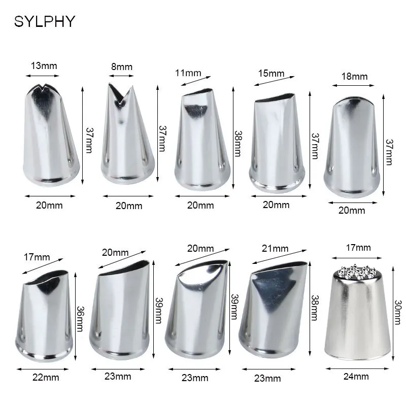 SYLPHY 10 шт. Насадки для украшения торта набор розовой травы лист глазурь трубопровод Кондитерские сопла кекс инструменты