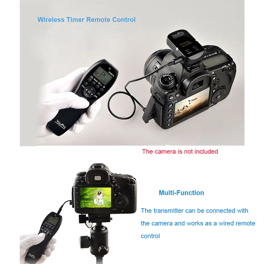 YouPro YP-870 DC2 ЖК-Таймер спуска затвора 32 канала 2 4G беспроводной пульт дистанционного