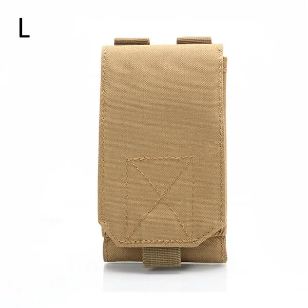 Khaki L Тактическая Сумка для телефона на открытом воздухе, армейская камуфляжная сумка, сумка с петлей на липучке, 1000D нейлоновая посылка для мобильного телефона, военные маленькие сумки XA21A - Цвет: Khaki L