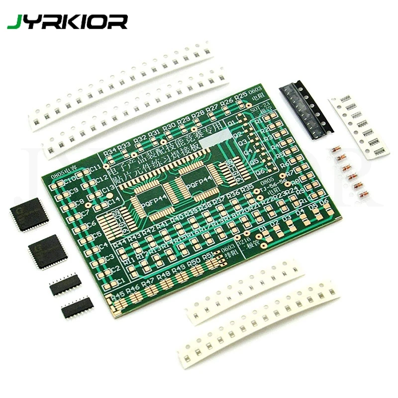 Jyrkior начинающих DIY SMD/SMT компоненты практика доска пайки мастерство обучение комплект AE1173