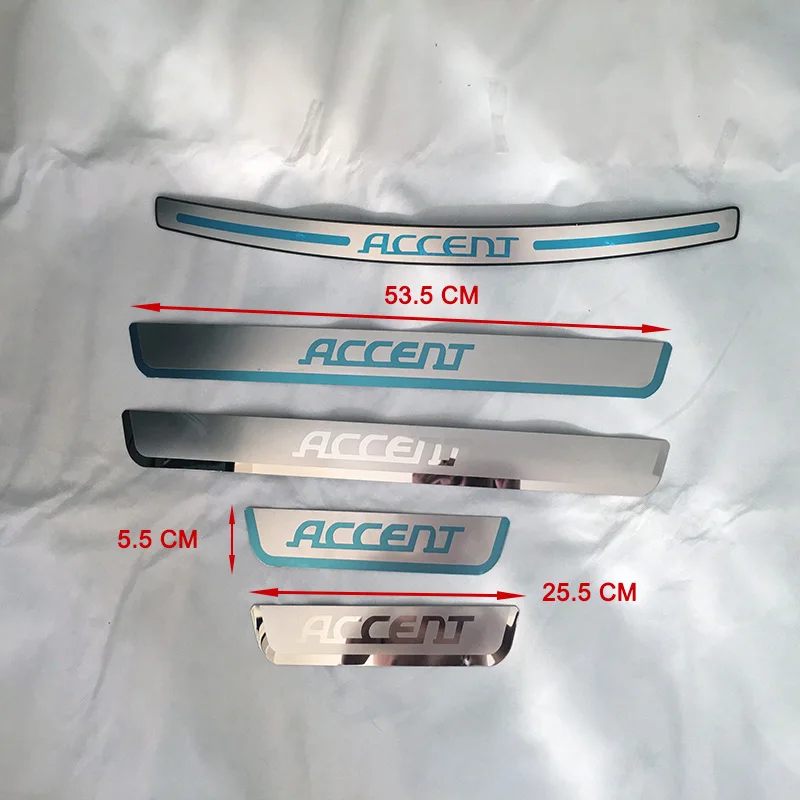 Накладки на пороги и арьергарды для hyundai Accent Sedan 2012 2013 наклейки для стайлинга автомобилей Автомобильные аксессуары 5 шт