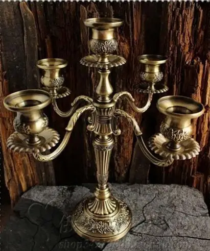5arm bronze color Европейский 3arm 5 arm бронзового цвета металлические подсвечники Золотая люстра-подсвечник для украшения дома ZT019 - Цвет: 5arm bronze color