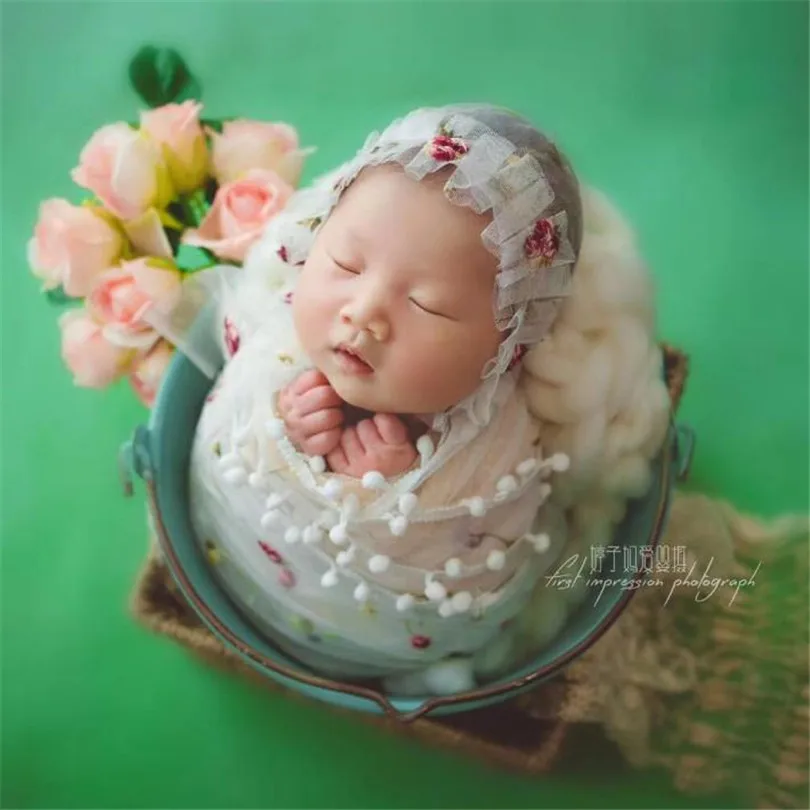 Кружевной комплект для новорожденных с шапочкой и кружевной капор, реквизит для фотосъемки, детский Пеленальный мешочек слой ткани от AliExpress RU&CIS NEW