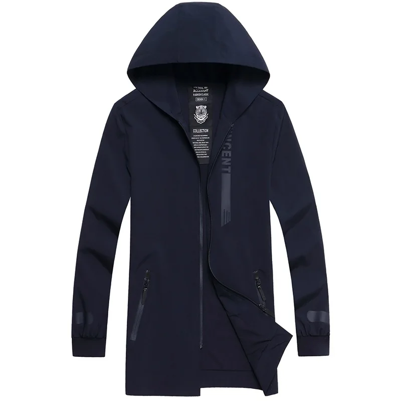Куртка мужская пальто плюс размеры 6XL 7XL 8XL 9XL Тренч брендовая одежда куртки пальто качество мужской длинный черный бизнес