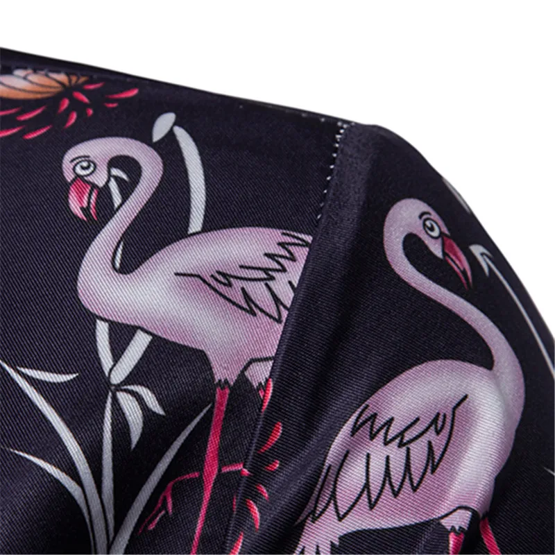 Covrlge Men's Summer Polyester 3D Cartoon Shirts Turn-down Collar Short-sleeved Single Breasted Shirts Beach Shirts MCS076