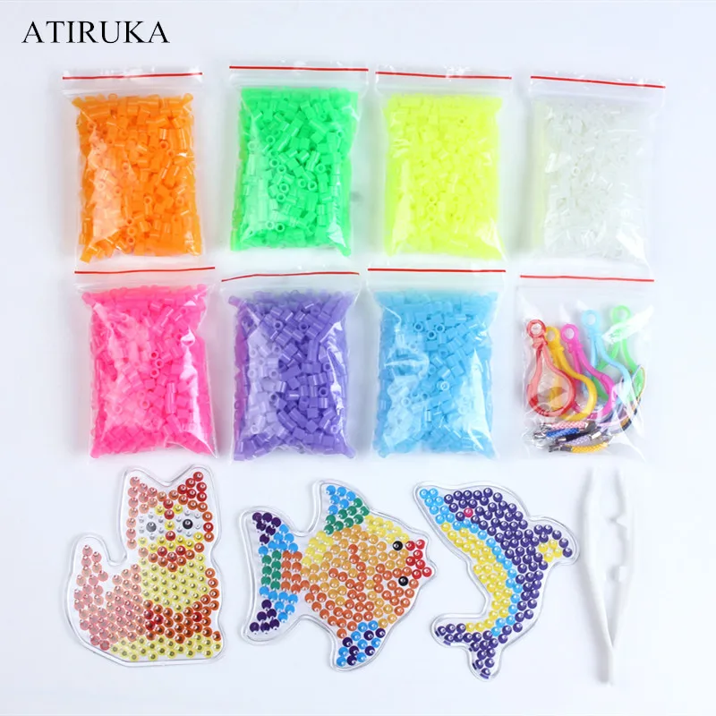 Светящиеся бусины Хама 7 цветов/комплект 500 дюйма 5 мм Perler аксессуары 3D пазл