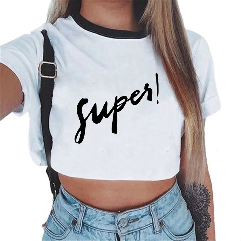 

2018 Summer White Alien Streetwear Clothes Crop Top Women Cropped T Shirt Tank Tops Tees Transparent Hip-hop Vest Camis Female