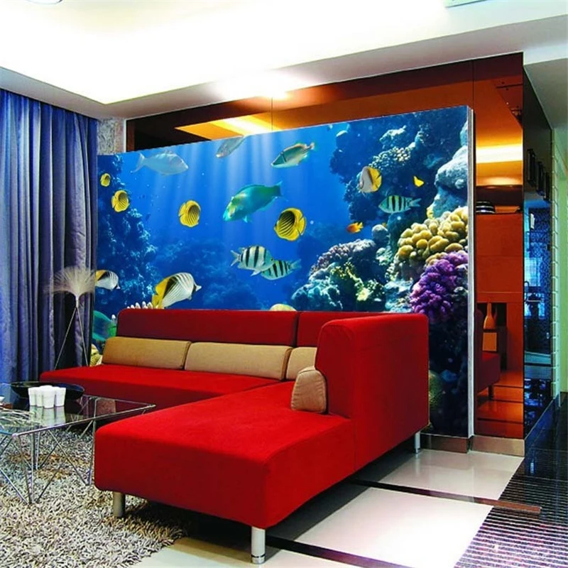 Настенные обои beibehang на заказ для гостиной подводного мира рыбы ресторана отеля