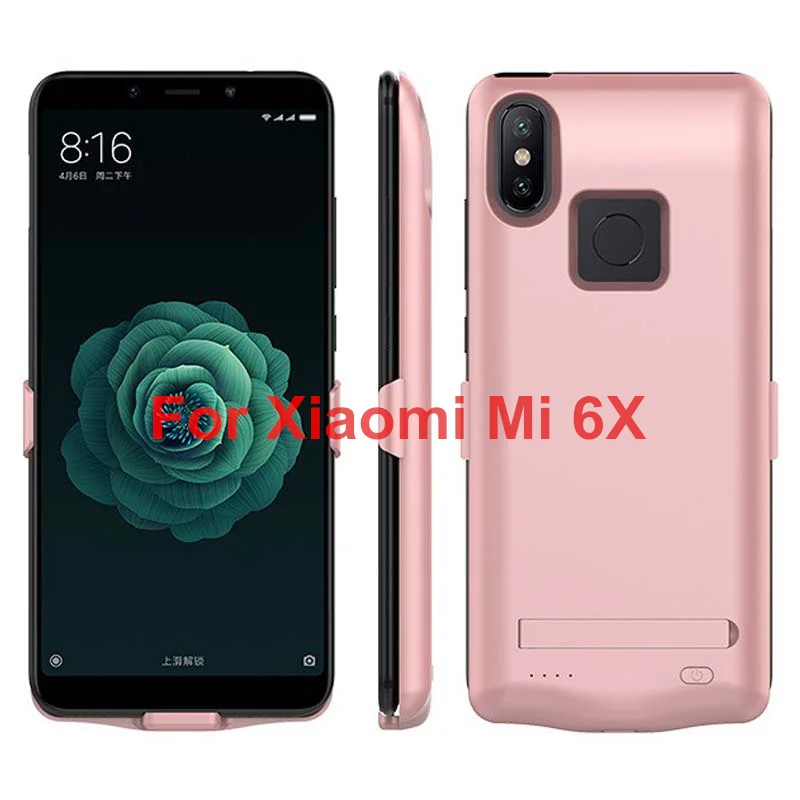 NTSPACE 6800 мА/ч внешний аккумулятор для Xiaomi Mi 6X чехол для питания Портативный чехол с зажимом для зарядки аккумулятора для Xiaomi Mi A2 - Цвет: Rose Gold for Mi 6X