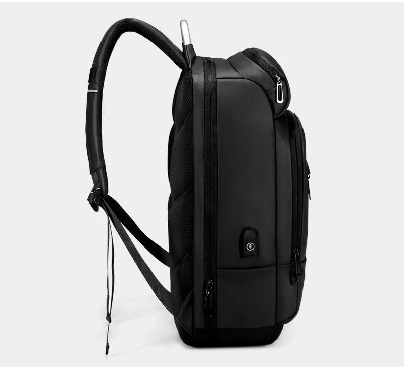 EURCOOL, 15,6 дюймов, рюкзак для ноутбука, черный, деловой, мужской, Mochila, usb зарядка, функциональный, рюкзак, водонепроницаемый, для путешествий, мужской, n1877