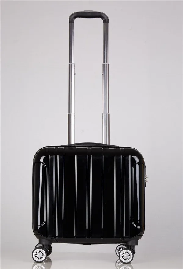 Stripes Black ZYJ настраиваемый багаж на колесиках для девочек и мальчиков, милый детский чемодан на колесиках из сплава, чемодан на колесиках, 18 дюймов, чемодан - Цвет: Stripes Black