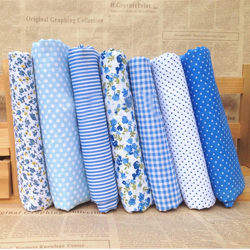 7 шт. маленькая Цветочная Лоскутная хлопковая ткань с цветочным принтом ручная