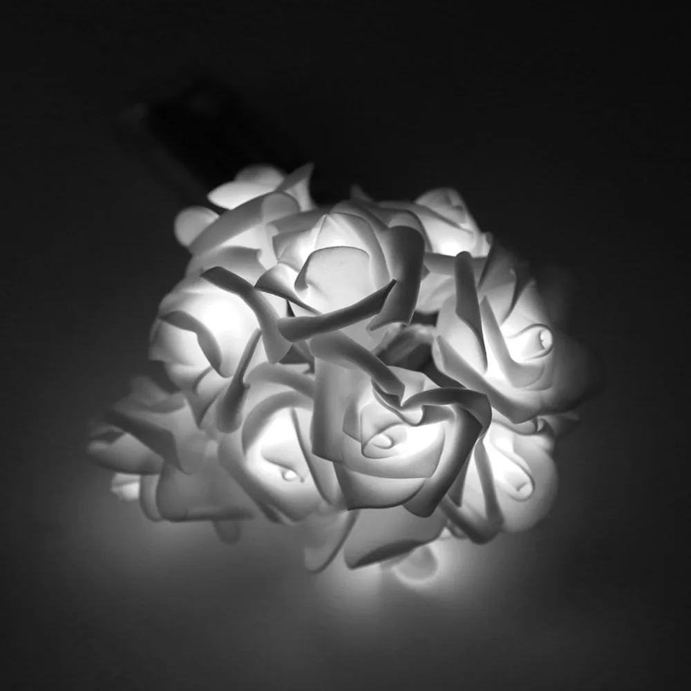 Wedding white Roses LED String Lights 1.2m 10 LEDs Best Gift for Birthday Party Events Christmas Decoration Lightings Casamento | Лампы и