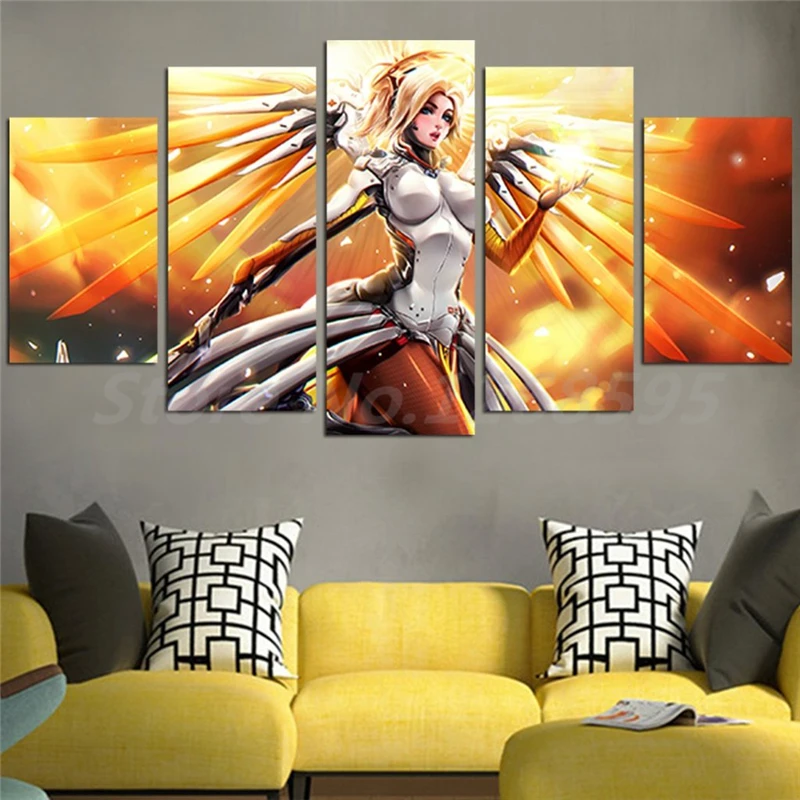 Игра наручных часов милости 5 предмета в комплекте Wall Art Холст Плакаты отпечатки