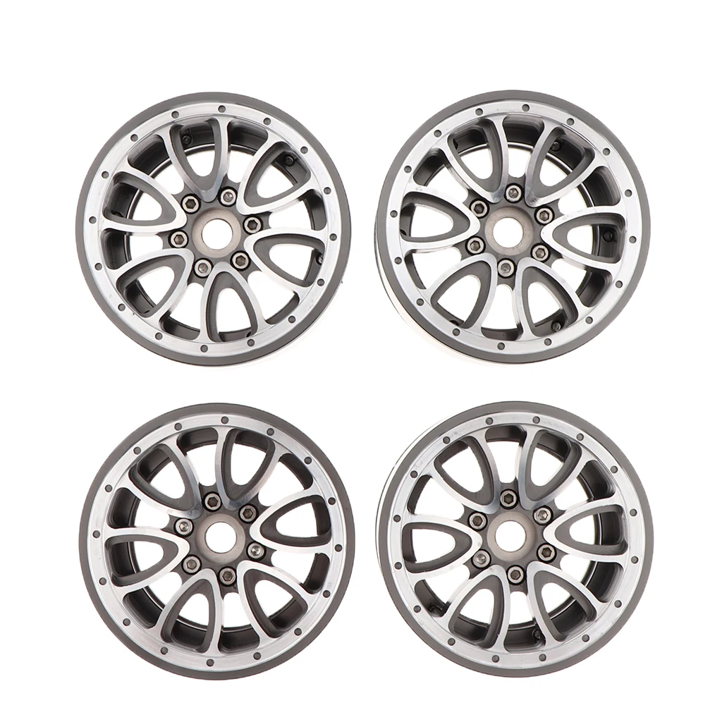 4-Piece 2.2inch Aluminum Alloy Wheel Rim with Beadlock for 1:10 Traxxas TRX-4 D90 D110 RC Crawler | Игрушки и хобби